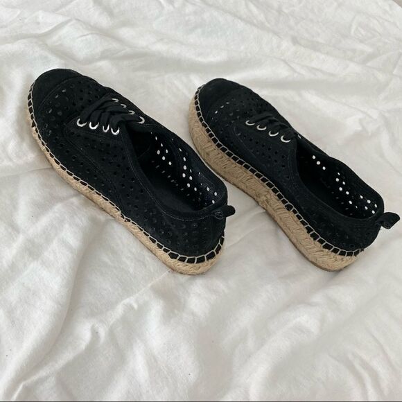 J/Slides Riley Black Perforated Chunky Espadrille - Picture 8 of 15
